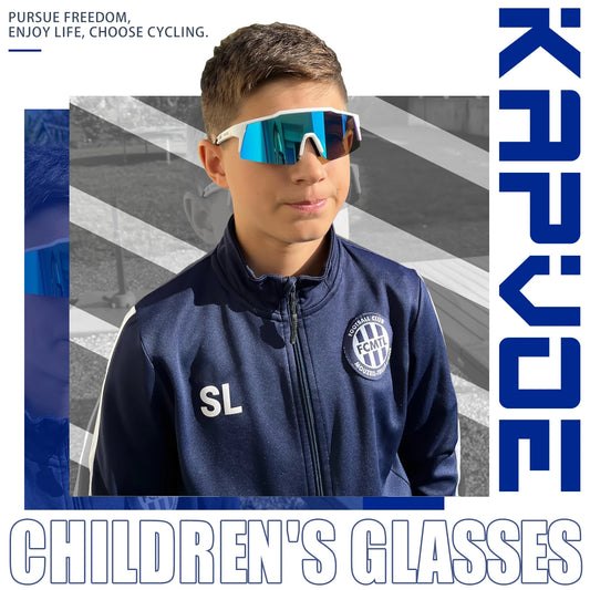 Kids Photochromic Sunglasses by Kapvoe KE9028, UV400 Shield-Style Cycling Eyewear with Standard or Photochromic Options for Outdoor Adventures