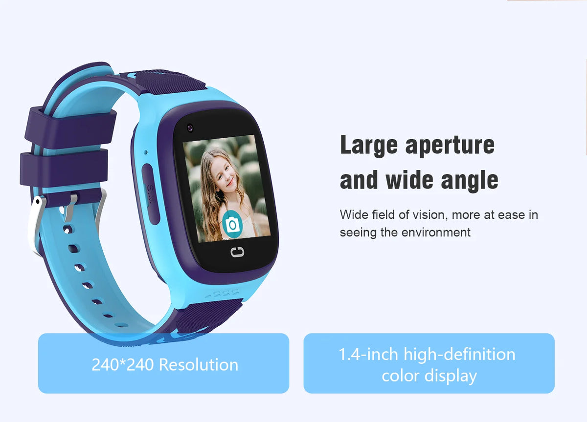 4G Kids GPS Smartwatch, LT31 Video Call Camera Watch with Nano SIM Support, SOS Contacts, 1.4-Inch Touchscreen and Setracker2 App for Family Check-Ins