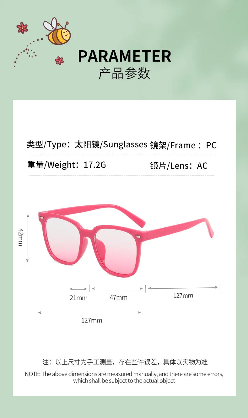 Kids Retro UV400 Sunglasses for Boys and Girls Ages 2-8, Colorful Fashion Shades in Assorted Frame Styles for Summer Outings and Family Photos