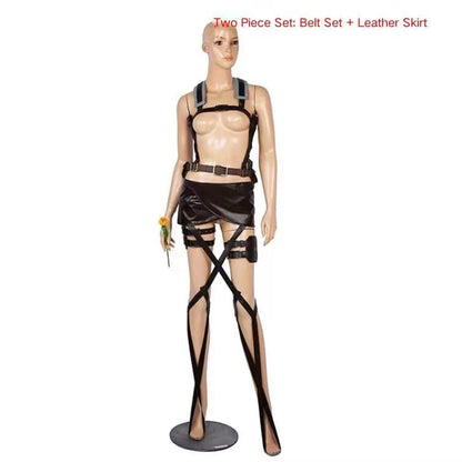 Attack on Titan Cosplay Costume with Recon Corps Jacket, Cloak and Harness Belt Options for Anime Conventions, Halloween and Character Dress-Up