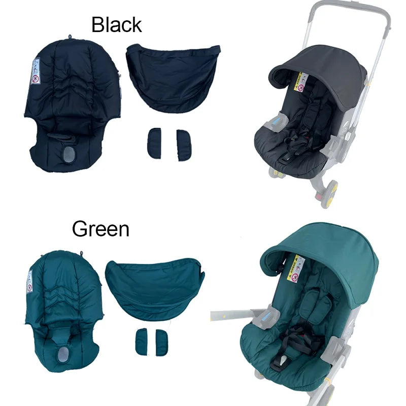 Stroller Fabric Refresh Kit by COLU KID with Seat Cushion Cover and Sunshade, Color Options for Doona and FooFoo Designs, Check Model Fit