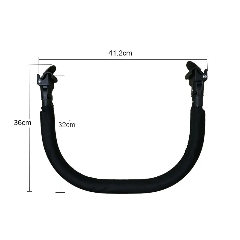 Stroller Footrest and Armrest Accessory Options, 16 cm or 21 cm Oxford Cloth Footboard with Optional Bumper Bar for Compatible Pushchair Frames