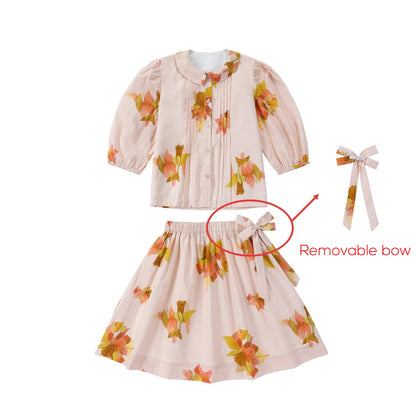 Floral and Ivory Kids Occasion Outfits, Cotton Girls Dress and Set Options with Lyocell Knitwear and Boys Blazer Styles for Sibling Photos