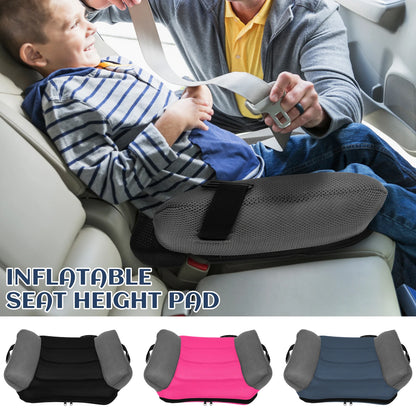 PVC and Mesh Kids Inflatable Seat Cushion, Compact 49 x 37 cm Chair Pad in Black Blue or Red for Supervised Seating Outside Vehicles