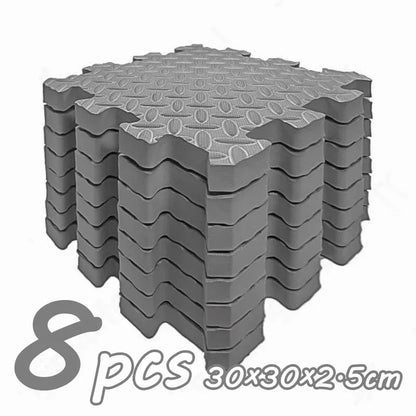 Thick Foam Crawling Mat Tiles, 8-Piece Interlocking Set with 2.5 cm Padding and 30 cm Squares for Nursery Corners and Supervised Baby Floor Play