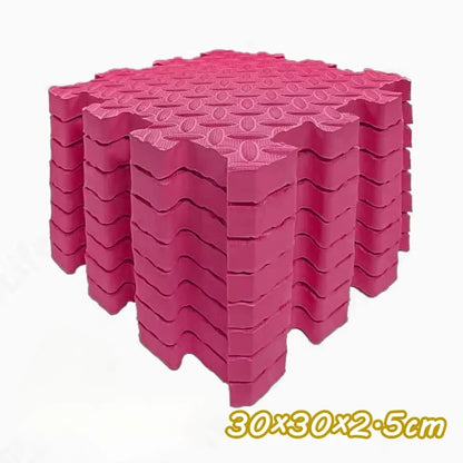 Modular Baby Floor Padding Tiles, 30 cm Interlocking Squares with 2.5 cm Thickness in 1, 4, 6 or 8-Piece Options for Supervised Nursery Play