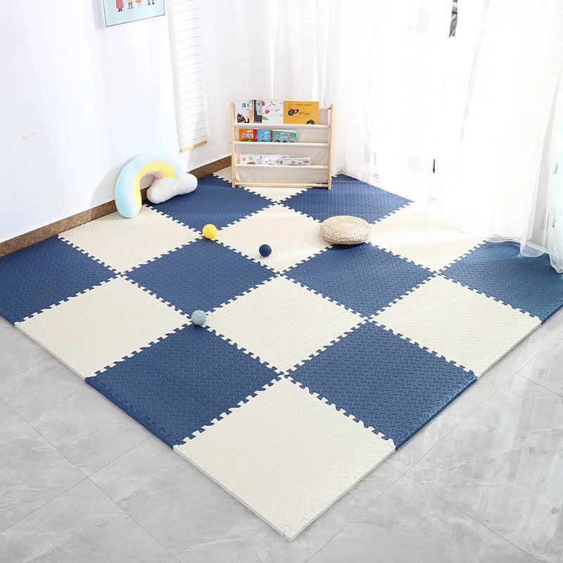Foam Gym Flooring Tiles with Interlocking Puzzle Edges, Textured EVA 30 cm Floor Mats for Home Workouts and Supervised Playroom Activities