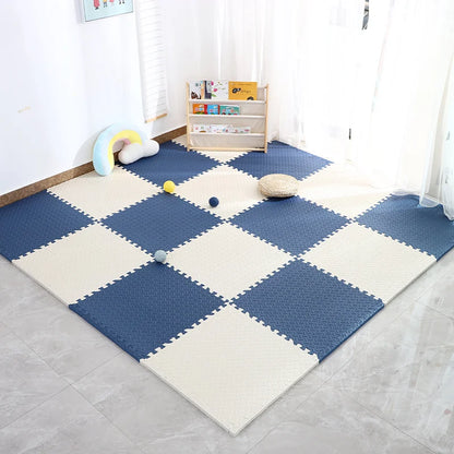 Foam Gym Flooring Tiles with Interlocking Puzzle Edges, Textured EVA 30 cm Floor Mats for Home Workouts and Supervised Playroom Activities