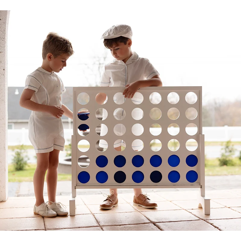 Matching Sibling Clothes with Classic Blue Trim, Shirts, Shorts, Overalls, Dresses and Cardigan Options for Baby Boys, Girls and Kids