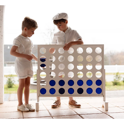 Matching Sibling Clothes with Classic Blue Trim, Shirts, Shorts, Overalls, Dresses and Cardigan Options for Baby Boys, Girls and Kids