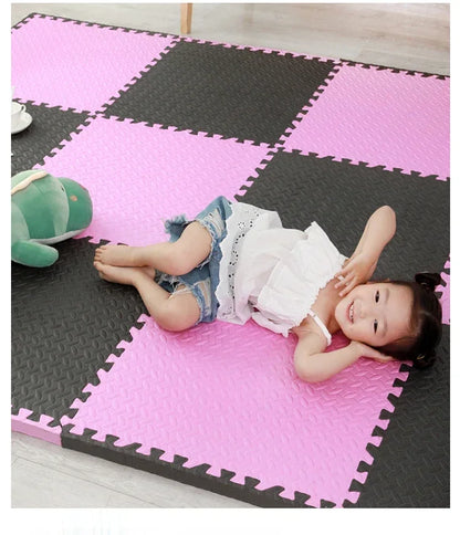 Baby Puzzle Play Mat with 30 cm Interlocking Foam Tiles, 1 cm Thick Textured Floor Padding in 8 or 16 Pieces for Supervised Indoor Play