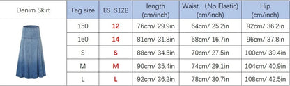 Denim Panel Pleated Skirt for Girls, Teens and Women, Washed Blue and Gray Cotton Styles with Black Jersey Option for Everyday Casual Outfits