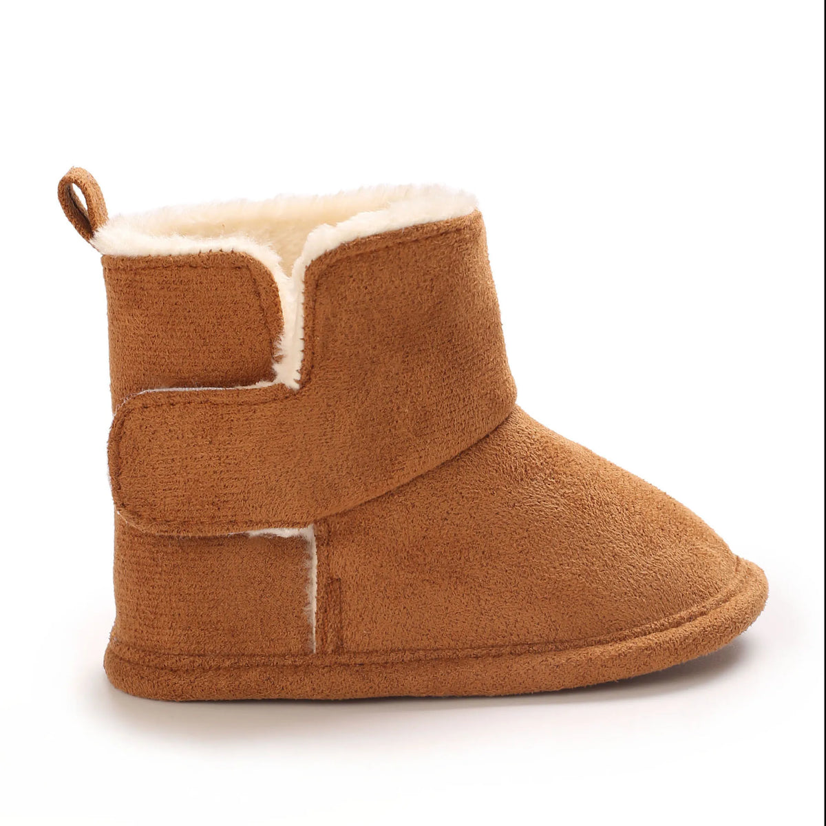 Soft Sole Baby Winter Boots with Plush Lining and Hook-and-Loop Closure, Brown Pink or Apricot Infant Shoes for Boys and Girls, 0-18 Months