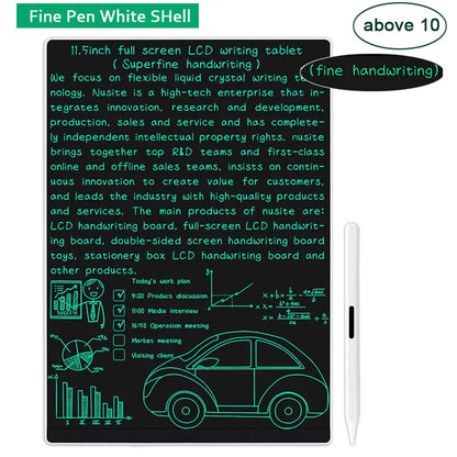 Fine-Line LCD Writing Tablet, 11.5-Inch Full-Screen Drawing Board with Magnetic Stylus for Kids Handwriting Practice, Math and Family Memos