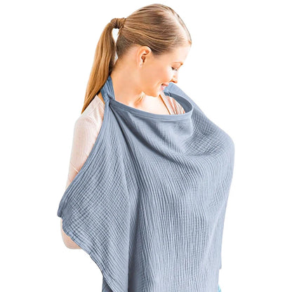 Cotton Muslin Breastfeeding Cover for Moms | Nursing Privacy Apron in Multiple Colors for Feeding Baby During Outings and Everyday Routines