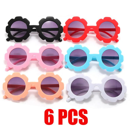 Kids Retro UV400 Sunglasses for Boys and Girls Ages 2-8, Colorful Fashion Shades in Assorted Frame Styles for Summer Outings and Family Photos