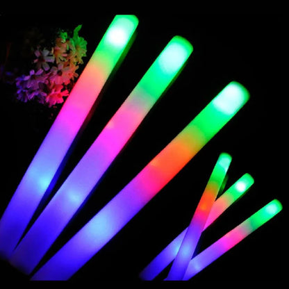 LED Foam Glow Sticks Bulk Party Favors with RGB, Single-Color and Personalized Options for Weddings, Birthdays, Concerts and Christmas