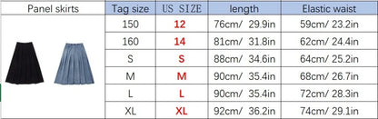 Denim Panel Pleated Skirt for Girls, Teens and Women, Washed Blue and Gray Cotton Styles with Black Jersey Option for Everyday Casual Outfits