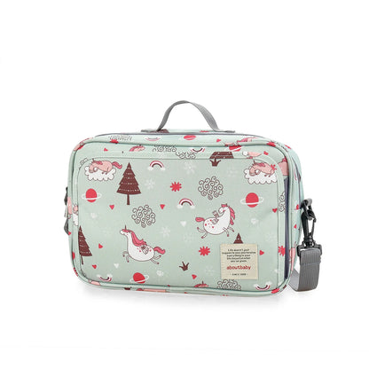 Baby Diaper Bag Wet Dry Storage Pouch with Printed Designs, Reusable Organizer for Diaper Changes, Baby Essentials and Everyday Outings
