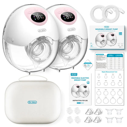 Double Wearable Breast Pump Set EB50 with 4 Modes and 36 Levels, Rechargeable Hands-Free Electric Pumps, Storage Case and 19mm/24mm Fit Accessories