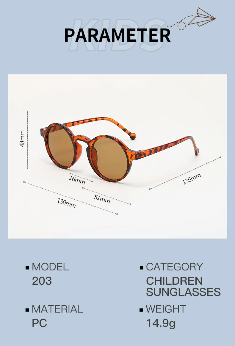 Kids Retro UV400 Sunglasses for Boys and Girls Ages 2-8, Colorful Fashion Shades in Assorted Frame Styles for Summer Outings and Family Photos