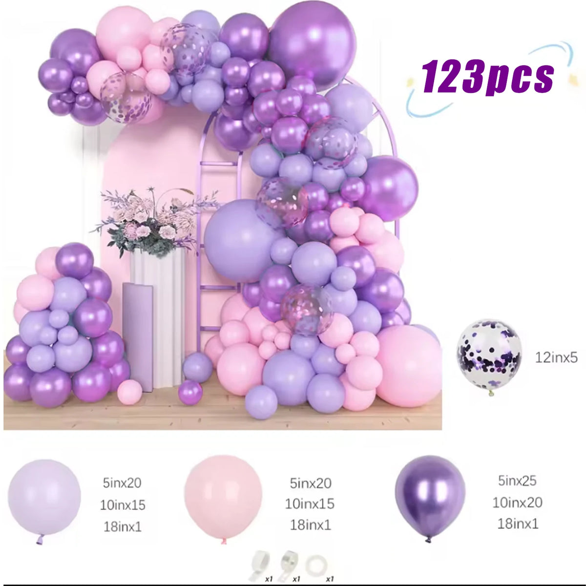 Sand White and Gold Balloon Arch Kit with Mixed-Size Balloons for DIY Wedding Garlands, Bridal Showers, Baptisms and Birthday Party Decor