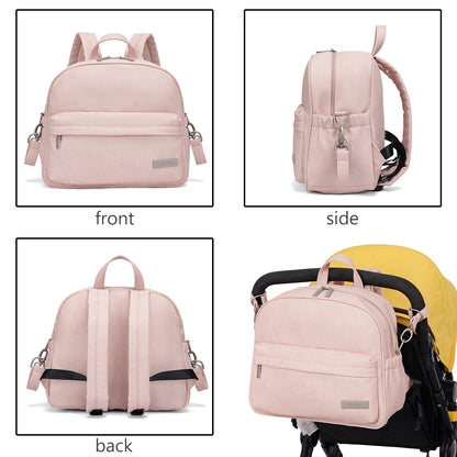 Waterproof Diaper Backpack by SOBOBA | Large Capacity Solid-Color Nappy Changing Bag with Two Straps for Moms and Baby Care Outings