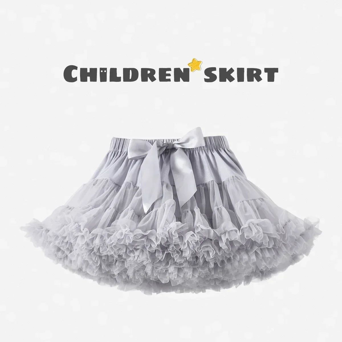 Girls Bow Waist Tutu Skirt with Fluffy Tulle Layers and Satin Lining, Adjustable Elastic Waist Pettiskirt for Birthdays, Dance and Dress Up
