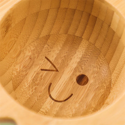 Bamboo Baby Suction Bowl and Tableware Options, Sun, Cloud and Dinosaur Designs with Single-Piece or 3-Piece Wooden-Handle Utensil Sets