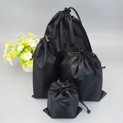 Folded Stroller Storage Bag with Drawstring Closure, Black Dust Cover in Three Sizes for Pushchair Packing, Home Storage and Family Trips