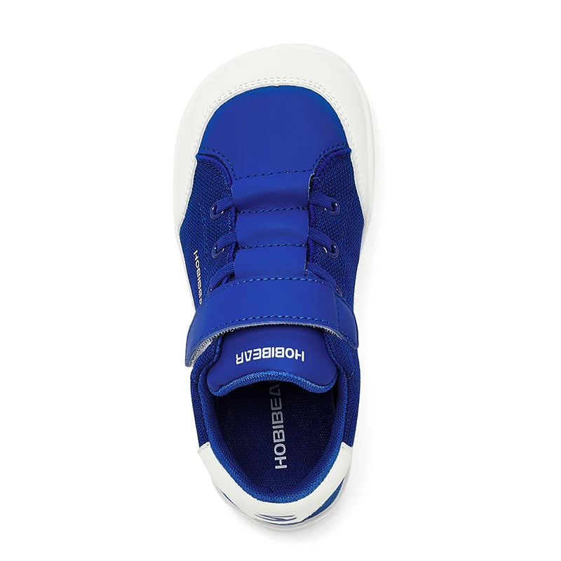 Kids Colorblock Barefoot Sneakers by HOBIBEAR with Breathable Mesh, Wide Toe Box, Zero-Drop Design and Easy Strap for Everyday Walking