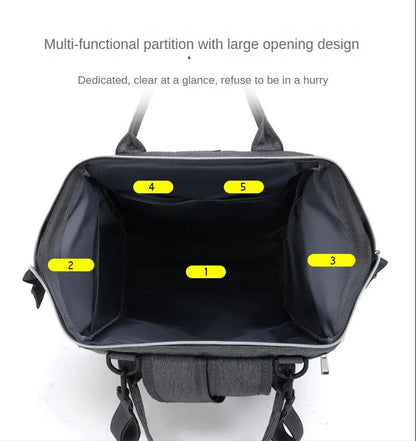 Diaper Backpack with Front Bottle Organizer and Carry Handles, Zippered Baby Essentials Bag in Five Colors for Parents and Everyday Outings