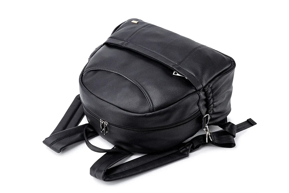 PU Diaper Bag Backpack with Zippered Storage and Front Pockets, 34 x 14 x 32 cm Baby Essentials Organizer for Parents and Everyday Outings