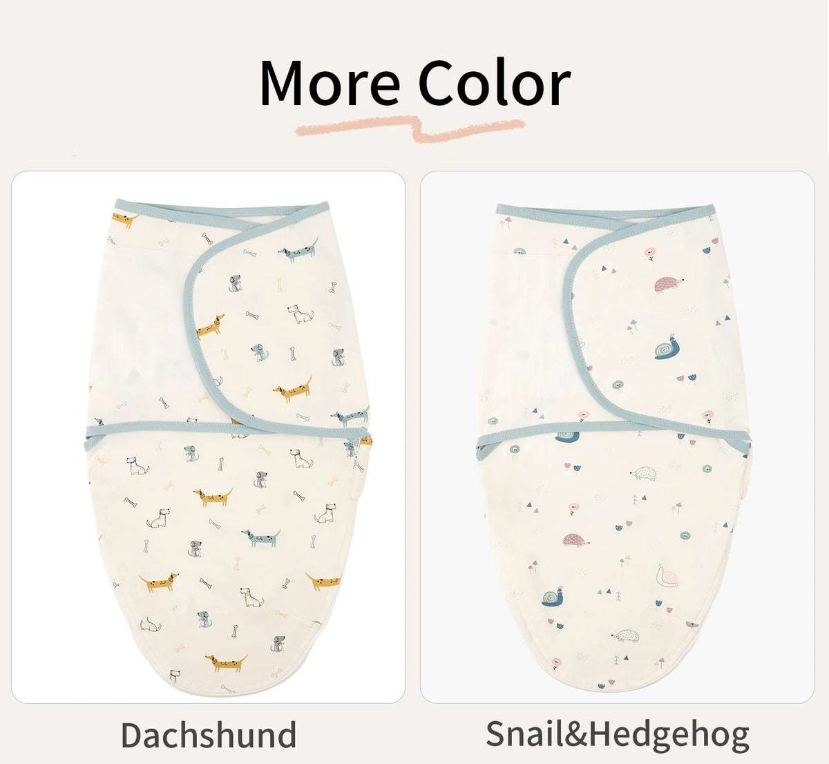 Envelope Baby Swaddle Wrap with Cap, INSULAR Adjustable Cotton Newborn Set in S and M with Animal, Leaf, Rainbow and Star Pattern Options