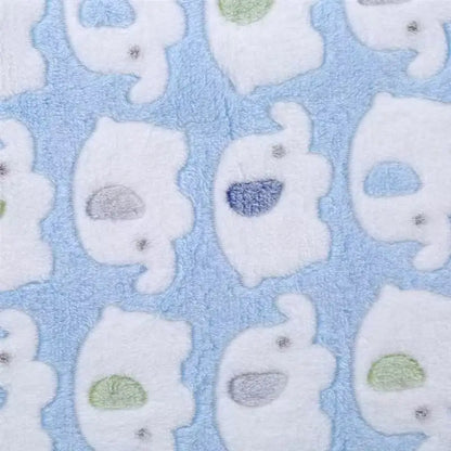 Coral Velvet Elephant Baby Blanket with Listed Dual-Use Pillow Quilt Design, Pink and Blue Textile Accessory for Supervised Cuddles and Baby Shower Gifts