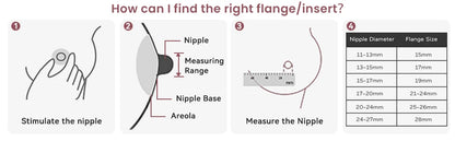 Wearable Breast Pump with 12 Suction Levels, BornBL S21 Hands-Free Electric Design with 3 Modes, USB-C Charging and 24 mm or 27 mm Options