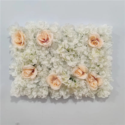 Artificial Flower Wall Panels with Fabric Roses, 40 x 60 cm Reusable Floral Backdrop for Baby Showers, Weddings, Birthdays & Home Decor