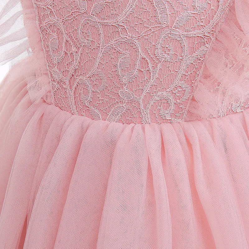 Baby Baptism Gown for Girls with Long Sleeves, Lace Details and Cotton Lining, Dress and Cap Set for Christening and First Birthday Photos