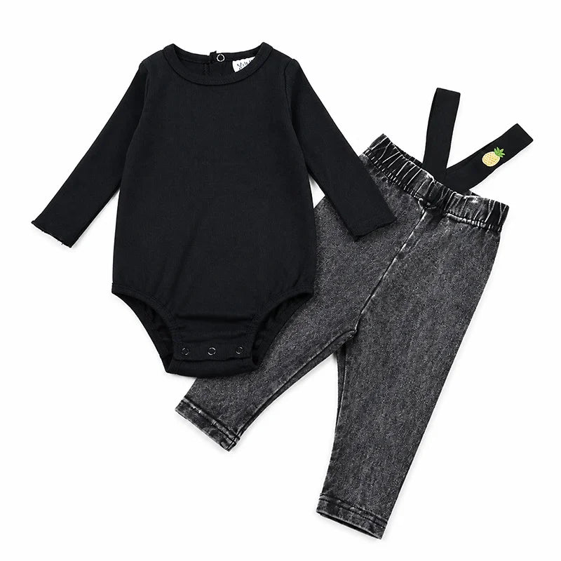 Black Denim Family Matching Outfits with Embroidered Details, Girls Dresses and Skirts, Boys Shirts and Baby Sets for Sibling Photos