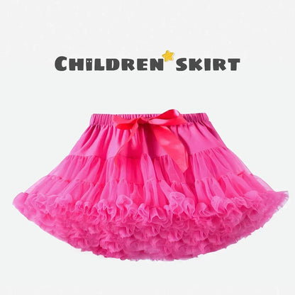 Girls Bow Waist Tutu Skirt with Fluffy Tulle Layers and Satin Lining, Adjustable Elastic Waist Pettiskirt for Birthdays, Dance and Dress Up