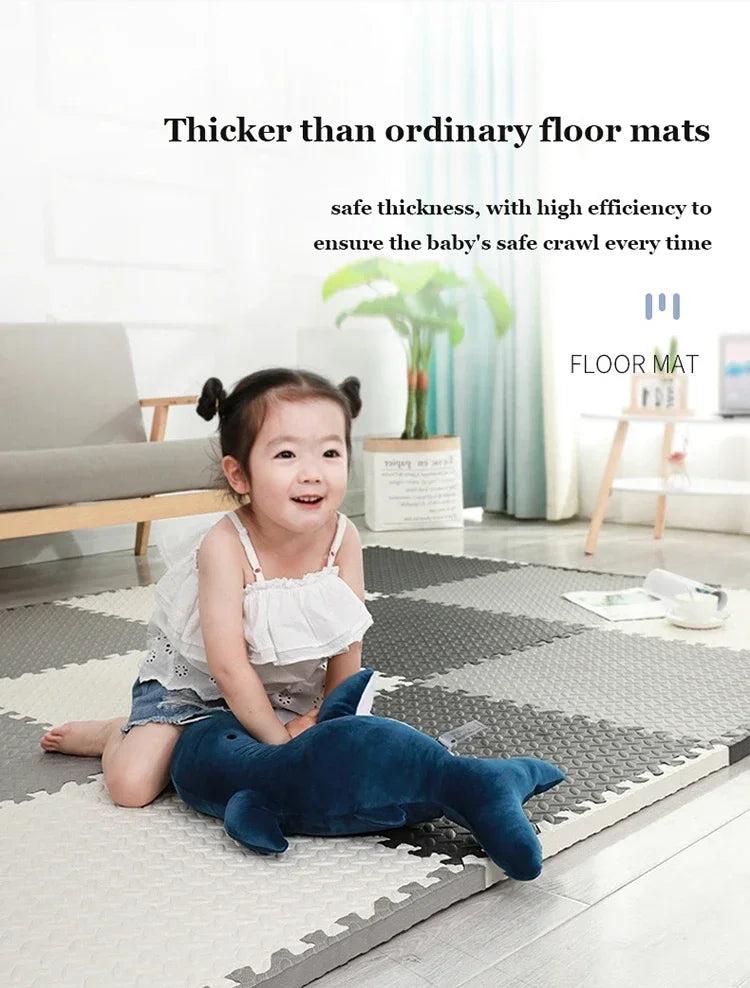 Baby Puzzle Play Mat with 30 cm Interlocking Foam Tiles, 1 cm Thick Textured Floor Padding in 8 or 16 Pieces for Supervised Indoor Play