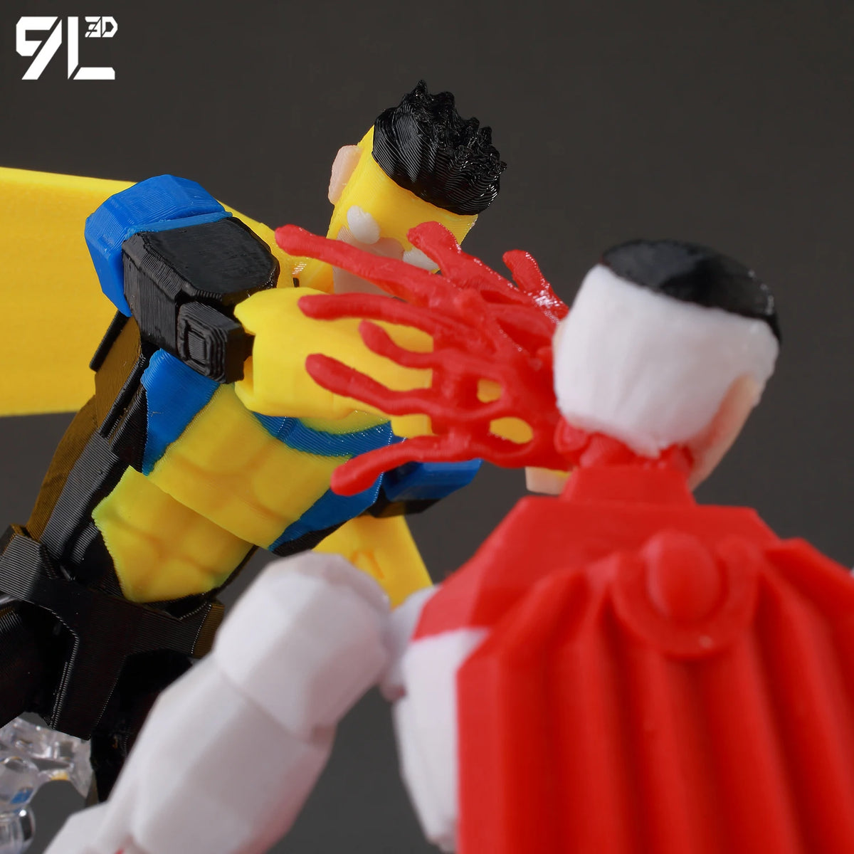 Articulated Superhero Action Figure, 3D Printed PETG Collectible with 30+ Poseable Joints, Interchangeable Parts and Accessories for Display
