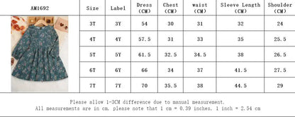 Toddler Girls Floral Dress with Oversized Collar and Long Sleeves, Bear Leader Outfit in Sizes 2T–6T for Spring, Fall and Family Photos