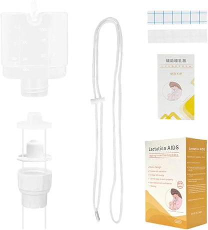 Supplemental Nursing System with Milk Collection Bottle and Feeding Tube, Polypropylene Breastfeeding Aid Kit for Assisted Feeding Routines