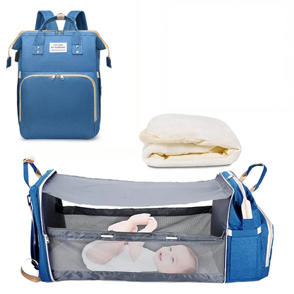 Diaper Backpack with USB Port and Fold-Out Changing Station, Type 1 and Type 3 Baby Essentials Bag with Organized Storage for Moms and Dads
