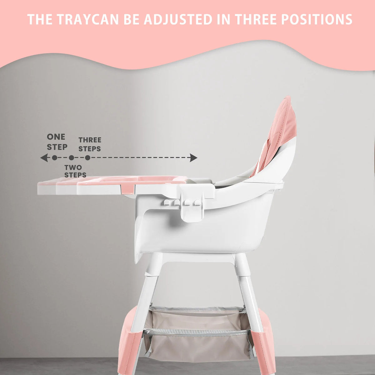 Baby Dining High Chair with Removable Double-Layer Tray, Convertible Toddler Seating with Adjustable Footrest and Toy Rack for Family Mealtimes