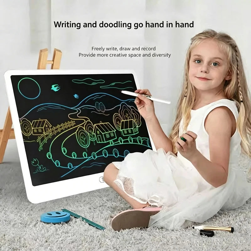 Erasable LCD Writing Board for Kids, 8, 11, 13 or 16 Inch Color Drawing Tablet with Stylus for Doodles, Handwriting and Number Practice