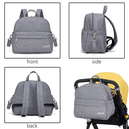 Parent Diaper Backpack by Soboba with Front Zip Pocket and Top Carry Handle, Solid-Color Baby Changing Bag for Newborn Supplies and Daily Outings