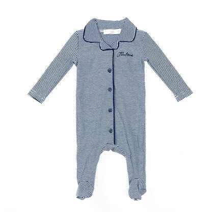 Striped Cotton Kids Matching Outfits with Collared Button Front, Blue and Red Two-Piece Styles, Baby Footie and Dress Options for Sibling Photos