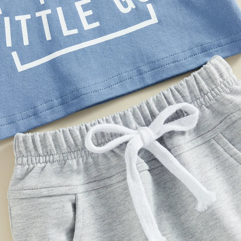 Baby Boys Graphic Shorts Set with Pretty Fly for a Little Guy T-Shirt and Elastic Waist Shorts, Cotton Blend Summer Outfit, Sizes 6M-3T